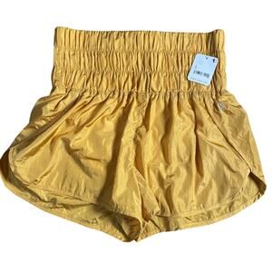 NWT Free People Movement The Way Home Shorts Honey Mallow Small Golden Yellow